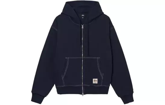 Толстовка с капюшоном Double Face Label Zip черного цвета Stussy, желтый