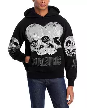Толстовка с капюшоном «Двойной череп» Pleasures, черный