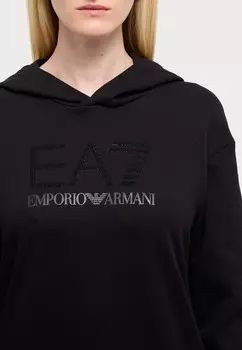 Толстовка с капюшоном EA7 Emporio Armani, черный