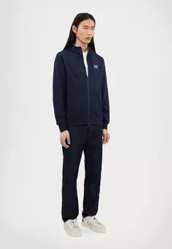 Толстовка с капюшоном EA7 Emporio Armani, темно-синий