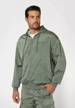 Толстовка с капюшоном EFFETTO STROPICCIATO Guess, зеленый