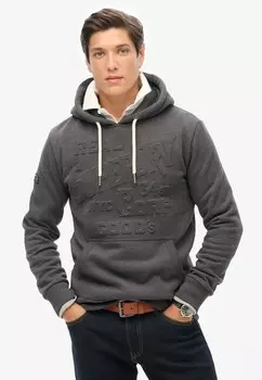 Толстовка с капюшоном EMBOSSED LOGO GRAPHIC Superdry, темно-серый