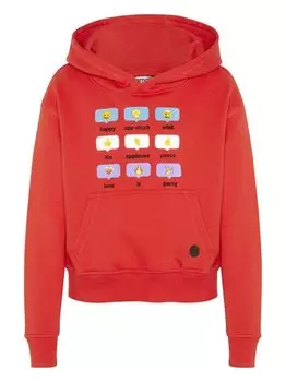 Толстовка с капюшоном Emoji, красный