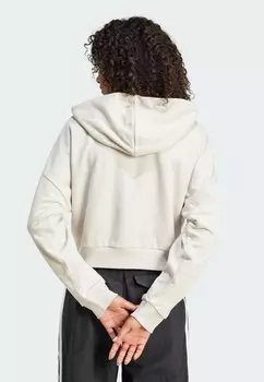 Толстовка с капюшоном ESSENTIALS 3 STRIPES QUARTER adidas Sportswear, бежевый