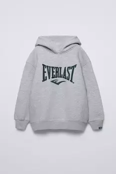 Толстовка с капюшоном everlast worldwide inc ZARA, серый мергель