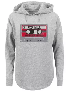 Толстовка с капюшоном F4NT4STIC Sweatshirt Stranger Things Cassette For Will Netflix TV Series, пятнистый серый