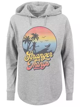 Толстовка с капюшоном F4NT4STIC Sweatshirt Stranger Things LA Gradient Netflix TV Series, пятнистый серый