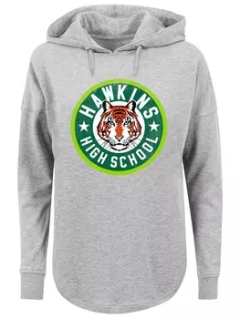 Толстовка с капюшоном F4NT4STIC Sweatshirt Stranger Things Hawkins Tiger Netflix TV Series, серый