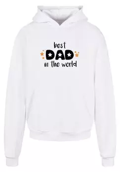 Толстовка с капюшоном FATHERS DAY BEST DAD IN THE WORLD ULTRA HEAVY Merchcode, белый