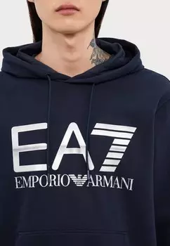 Толстовка с капюшоном FELPA EA7 Emporio Armani, темно-синий