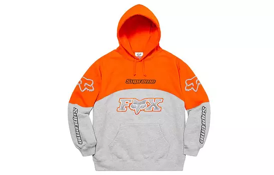 Толстовка с капюшоном Fox Racing Supreme, Orange Gray Patchwork