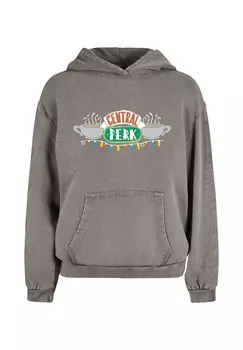 Толстовка с капюшоном FRIENDS CENTRAL PERK CHRISTMAS LIGHTS ACID WASHED ABSOLUTE CULT, серый