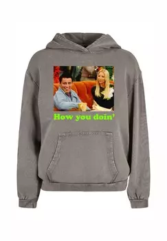 Толстовка с капюшоном FRIENDS HOW YOU DOIN ACID WASHED ABSOLUTE CULT, серый