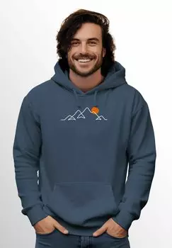 Толстовка с капюшоном FRONTPRINT LINE-ART BERGE WANDERN NATUR OUTDOOR FASHION Neverless, синий
