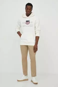 Толстовка с капюшоном Gant, бежевый