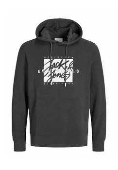 Толстовка с капюшоном GEDRUCKT Jack & Jones, серый