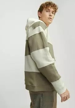 Толстовка с капюшоном GESTREIFT Jack & Jones, оливковый