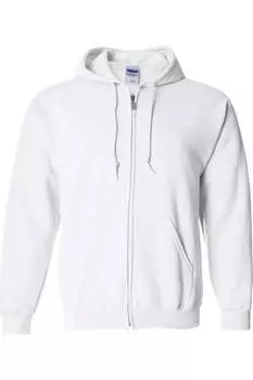Толстовка с капюшоном Gildan Heavy Blend на молнии, белый