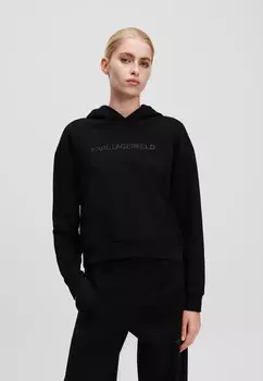 Толстовка с капюшоном GLITTER LOGO KARL LAGERFELD, черный