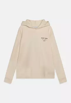 Толстовка с капюшоном GRAPHIC SCRIPT RELAXED HOODIE UNISEX GANT, бежевый