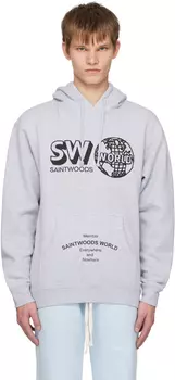 Толстовка с капюшоном Grey World Member Saintwoods