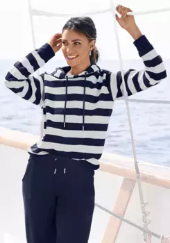 Толстовка с капюшоном H.I.S, морской стиль, одежда для отдыха, костюм для отдыха, худи, синий