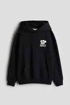 Толстовка с капюшоном H&M, черный