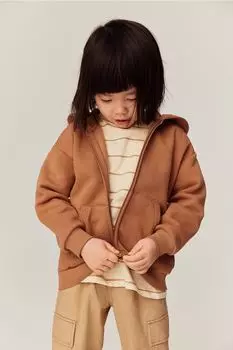 Толстовка с капюшоном H&M, коричневый