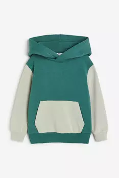 Толстовка с капюшоном H&M, зеленый