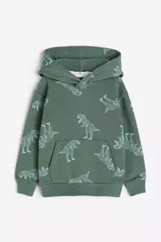 Толстовка с капюшоном H&M, зеленый