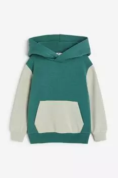Толстовка с капюшоном H&M, зеленый