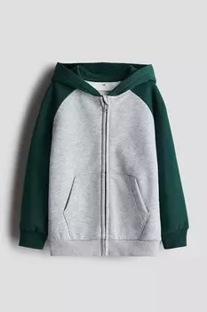 Толстовка с капюшоном H&M, зеленый