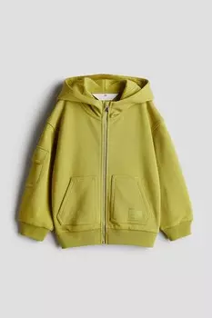 Толстовка с капюшоном H&M, зеленый