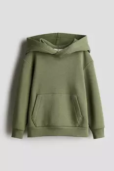 Толстовка с капюшоном H&M, зеленый