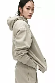 Толстовка с капюшоном H&M, зеленый