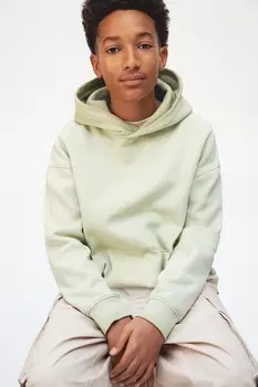 Толстовка с капюшоном H&M, зеленый