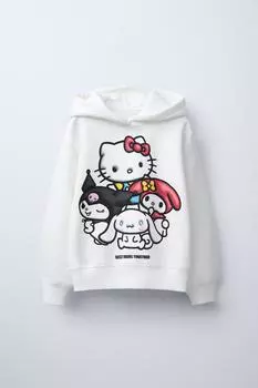 Толстовка с капюшоном hello kitty and friends sanrio ZARA, устрично-белый