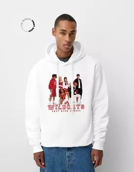 Толстовка с капюшоном high school musical Bershka, белый
