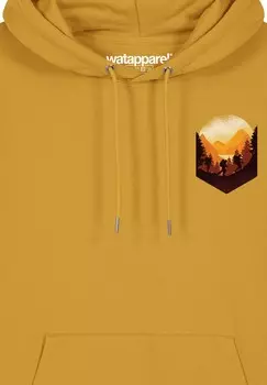 Толстовка с капюшоном HIKING IN THE MOUNTAINS watapparel, горчично-желтый