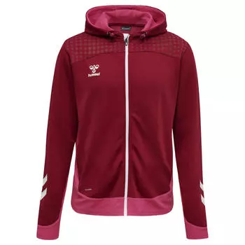 Толстовка с капюшоном Hmllead Zip Poly Hoodie Mens HUMMEL, бордо/бордо/бордо
