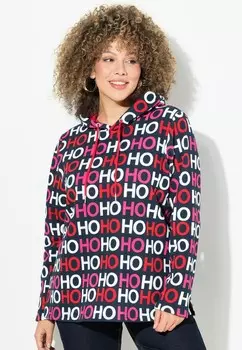 Толстовка с капюшоном HO HO HO LETTERING Ulla Popken, темно-синий