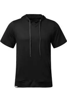 Толстовка с капюшоном Holloway Eco Revive Ventura Soft Knit с коротким рукавом, черный