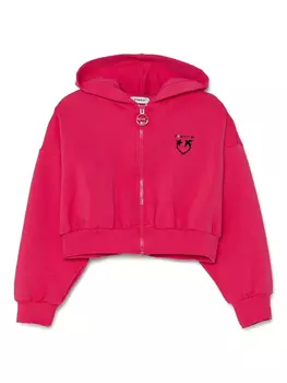 Толстовка с капюшоном и аппликацией «Птицы любви» Pinko Kids, розовый