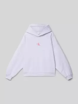 Толстовка с капюшоном и этикеткой Calvin Klein Jeans, сиреневый