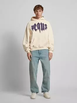 Толстовка с капюшоном и этикеткой, модель «Outlined Mythic Logo» PEQUS, песочный