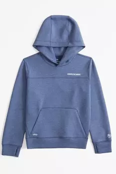 Толстовка с капюшоном и графическим логотипом на спине Abercrombie & Fitch, синий