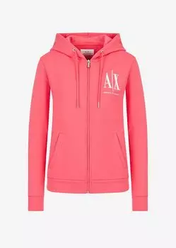 Толстовка с капюшоном и капюшоном на молнии с логотипом Icon Armani Exchange, фуксия