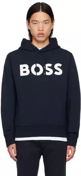 Толстовка с капюшоном и контрастным логотипом BOSS