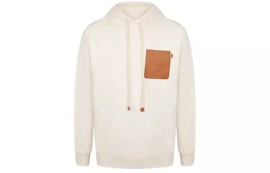 Толстовка с капюшоном и кожаной нашивкой Anagram Loewe, кремовый