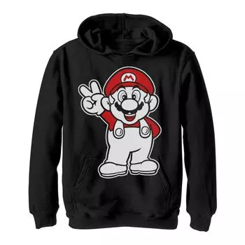Толстовка с капюшоном и красно-белым знаком мира Nintendo Super Mario для мальчиков 8–20 лет Licensed Character